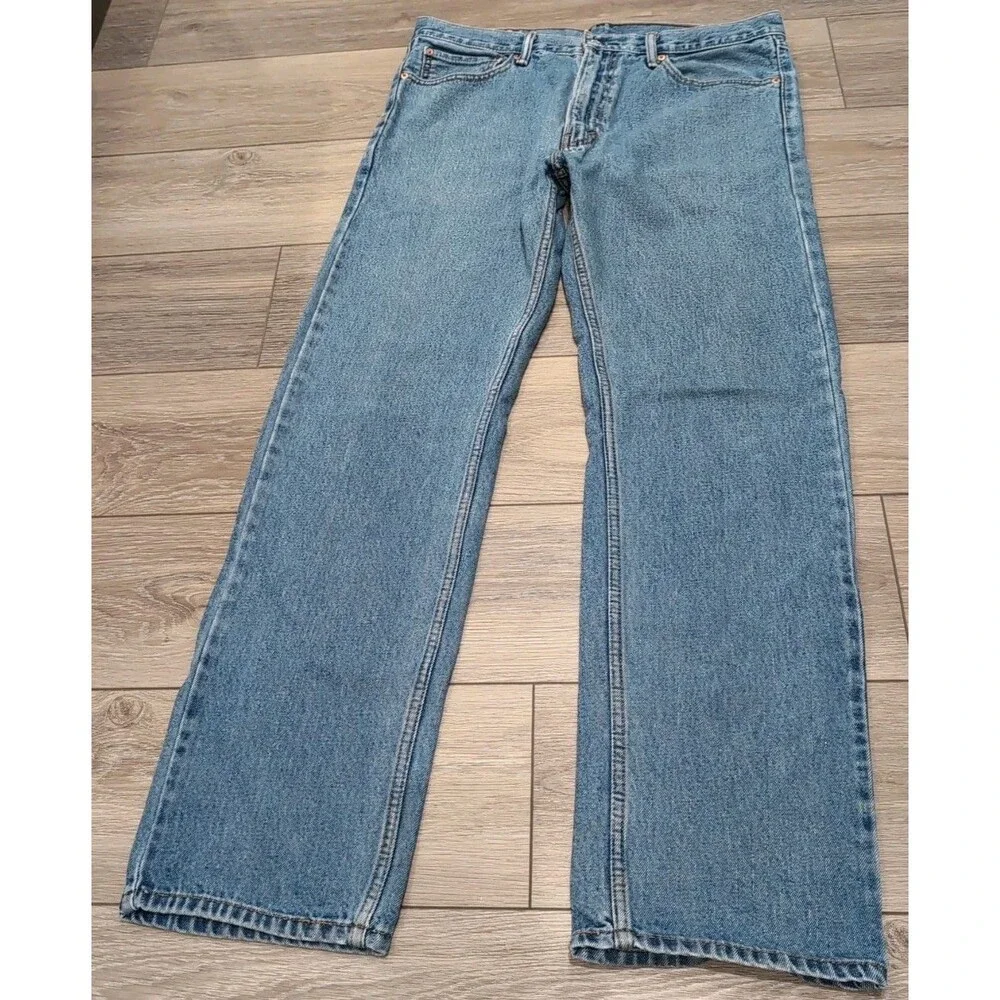 LEVI'S 505 MEN'S JEANS SIZE 36X34 Blue Straight Regular Light Wash EUC